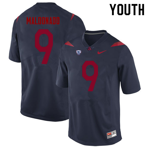 Youth #9 Gunner Maldonado Arizona Wildcats College Football Jerseys Sale-Navy - Click Image to Close